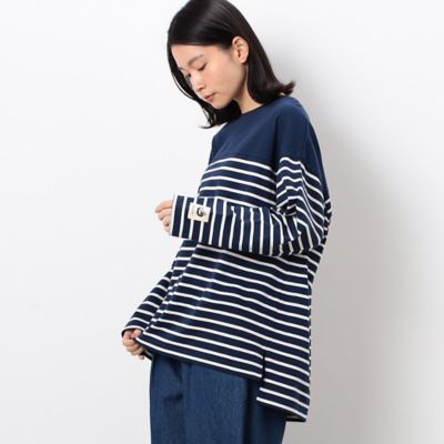 ボーダー切替ロングスリーブビッグＴシャツ（５２６８ＣＣ７３）