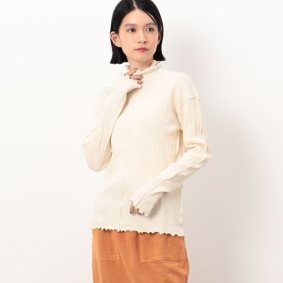 ＜COMME CA ISM (Women)＞ランダムリブ　ハイネック　ロングスリーブ　カットソー（５２６８ＣＥ７１）