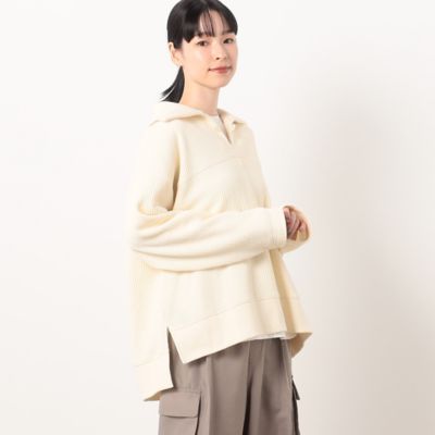 ＜COMME CA ISM (Women)＞ワッフル　ビックカラー　ハーフボタン　プルオーバー（５２６８ＣＥ７５）