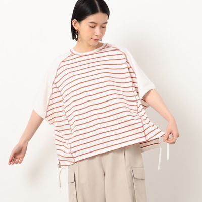 COMME CA ISM (Women)/コムサ　イズム ボーダー ドルマンスリーブTシャツ(5268CG87)