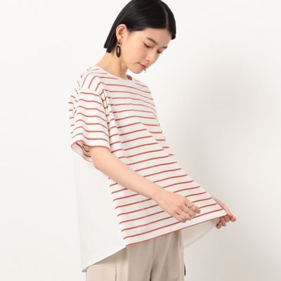 COMME CA ISM (Women)/コムサ　イズム ボーダー バックフレアTシャツ(5268CG88)
