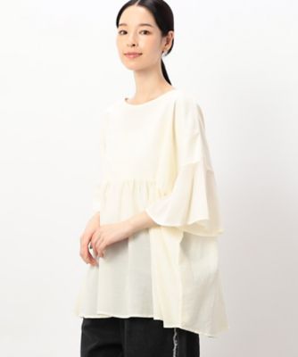 ＜COMME CA ISM (Women)＞【　速乾　】前後２ＷＡＹ　フレアピグメントＴシャツ（５２６８ＣＩ７０）