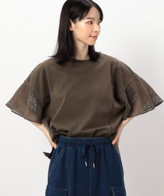 【　速乾　】袖メッシュピグメント加工Ｔシャツ（５２６８ＣＩ７１）
