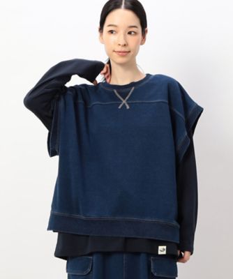 【セットアイテム】デニム風裏毛ベスト＋ロング長袖Ｔシャツ　／　セットアップ対応（５２６８ＣＩ７６）