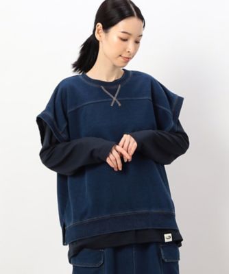 【セットアイテム】デニム風裏毛ベスト＋ロング長袖Ｔシャツ　／　セットアップ対応（５２６８ＣＩ７６）