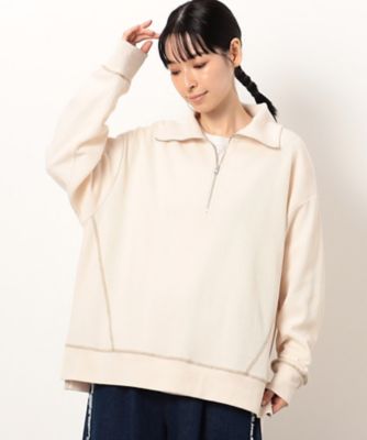 ＜COMME CA ISM (Women)＞ワッフル　ハーフジップ　プルオーバー（５２６８ＣＩ８０）