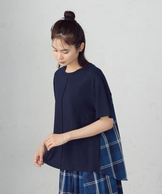 インディゴチェック　バックフレアＴシャツ　／　セットアップ対応（５２６８ＣＫ７８）