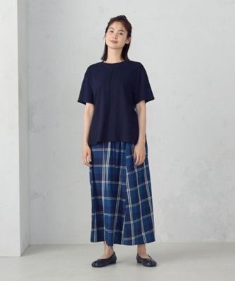 インディゴチェック　バックフレアＴシャツ　／　セットアップ対応（５２６８ＣＫ７８）