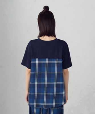 インディゴチェック　バックフレアＴシャツ　／　セットアップ対応（５２６８ＣＫ７８）