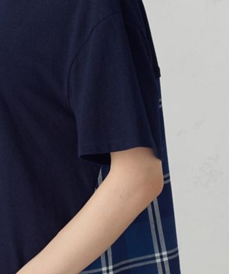 インディゴチェック　バックフレアＴシャツ　／　セットアップ対応（５２６８ＣＫ７８）