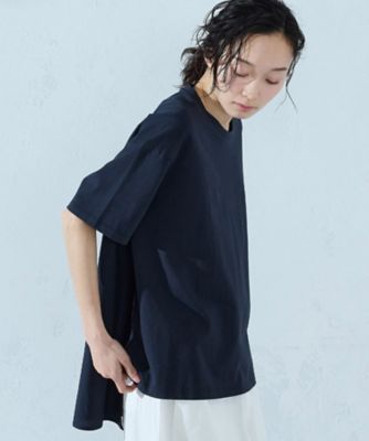 【新品】AuieF 異素材 バック重ねフレア8分袖 カットソー セール】【WEB限定セール】＼新色登場／異素材切り替えフレンチ