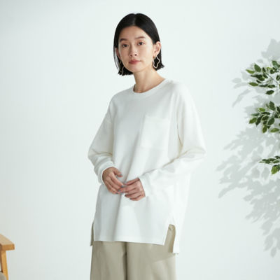 ＜COMME CA ISM (Women)＞【一部店舗限定】ワッフル　ロングＴシャツ（５２６８ＣＹ７４）