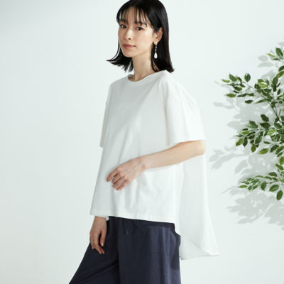 ＜COMME CA ISM (Women)＞異素材切り替え　Ｔシャツ（５２６８ＣＹ７７）