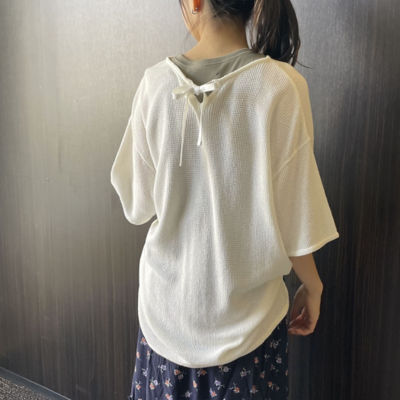 ＜COMME CA ISM (Women)＞２ＷＡＹ　ワッフルＴシャツ（５２６８ＣＹ７８）