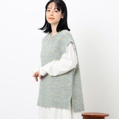 ＜COMME CA ISM (Women)＞ミックスヤーン　ニットベスト（５２７７ＫＡ７３）