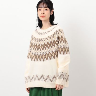 ＜COMME CA ISM (Women)＞フェアアイル柄求心編みプルオーバー（５２７７ＫＡ７９）