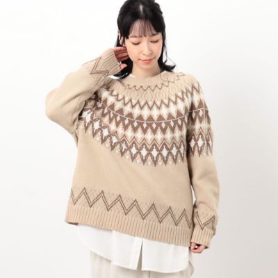 フェアアイル柄求心編みプルオーバー（５２７７ＫＡ７９）