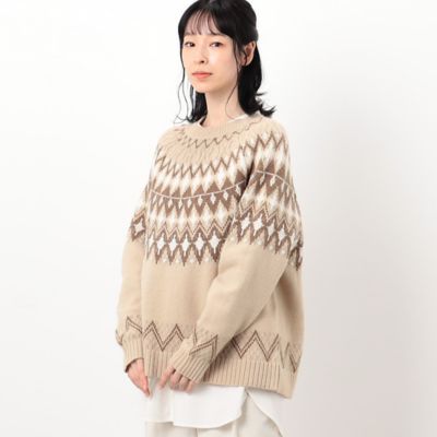 フェアアイル柄求心編みプルオーバー（５２７７ＫＡ７９）