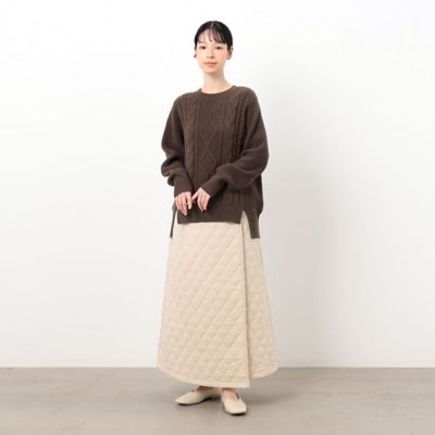 【セットアップ対応】編地切替えアラン柄ニット（５２７７ＫＡ８１）