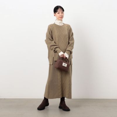 【セットアップ対応】編地切替えアラン柄ニット（５２７７ＫＡ８１）