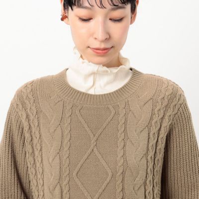 【セットアップ対応】編地切替えアラン柄ニット（５２７７ＫＡ８１）