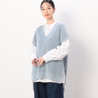 ＜COMME CA ISM (Women)＞デニム　ニットベスト（５２７７ＫＧ７１）