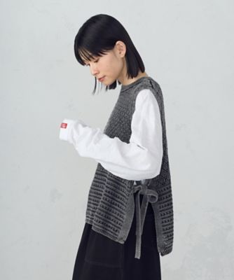 ＜COMME CA ISM (Women)＞製品染めウォッシュ　透かし柄ニットベスト（５２７７ＫＭ７０）