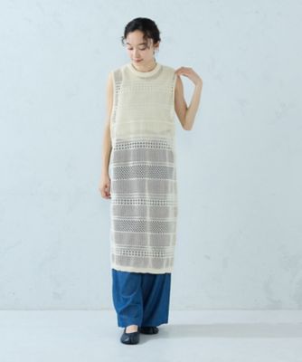 2WAY透かし編み ロングニットジレ（5277KO76） | COMME CA