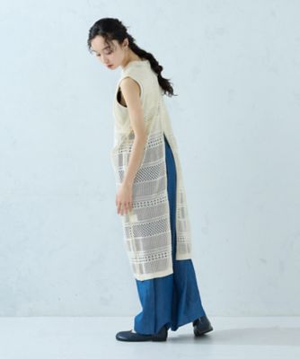 2WAY透かし編み ロングニットジレ（5277KO76） | COMME CA