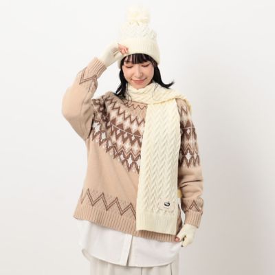 ＜COMME CA ISM (Women)＞【一部店舗限定】ケーブルマフラー（５２８２ＲＡ７７）