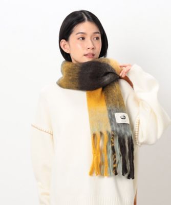 ＜COMME CA ISM (Women)＞シャギー　ブロックチェックマフラー（５２８２ＲＩ７９）