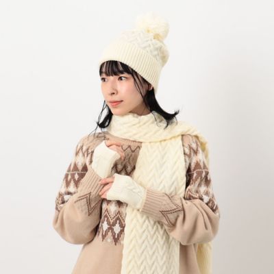 ＜COMME CA ISM (Women)＞【一部店舗限定】ケーブルニット手袋（５２８５ＲＡ７８）