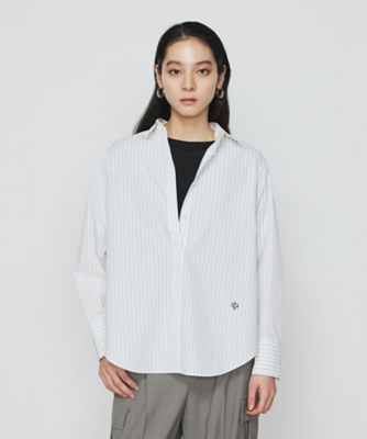 COMME CA Sサイズ (Women/小さいサイズ)/コムサ エスサイズ 〔　Ｓサイズ　〕　ストライプタイプライター／バルキーオックスフォード　クシャツ（５４０３ＨＫ０８）