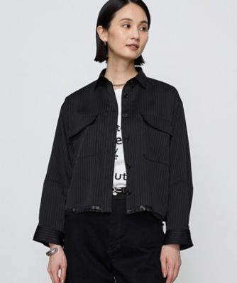 りさま専用☆ ブラックコムデギャルソン 穴あきサテンジャケット S ブラック コムデギャルソン 22ss シャツ ジャケット オムプリュス