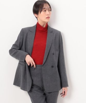 Sサイズ 〕 【セットアップ対応】ウールストライプ ダブルジャケット