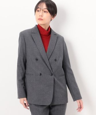 Sサイズ 〕 【セットアップ対応】ウールストライプ ダブルジャケット