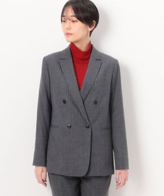 Sサイズ 〕 【セットアップ対応】ウールストライプ ダブルジャケット
