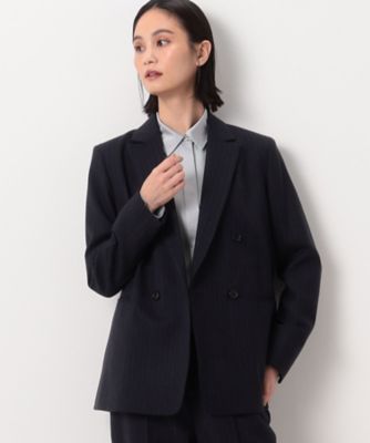 Sサイズ 〕 【セットアップ対応】ウールストライプ ダブルジャケット