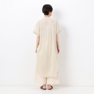 コムサ　COMME CA　ペンターマット刺繍ローン シャツ　ワンピース Sサイズ 〕 ペンターマット刺繍ローン シャツ