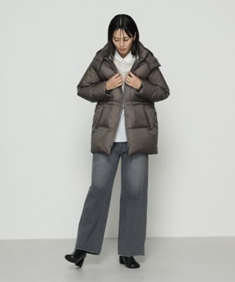 Sサイズ 〕 ライトナイロンタフタ フード付きダウンコート