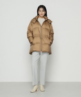 Sサイズ 〕 ライトナイロンタフタ フード付きダウンコート