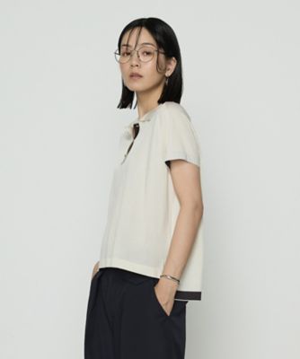 ＜COMME CA Sサイズ (Women/小さいサイズ)＞〔　Ｓサイズ　〕　シルキー天竺ニット　ポロニットプルオーバー（５４５１ＩＭ０３）
