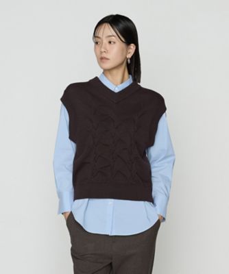 ＜COMME CA Sサイズ (Women/小さいサイズ)＞〔　Ｓサイズ　〕　コットンポリエステルリリヤーン　ニットベスト（５４５４ＩＭ０８）