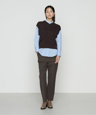 Sサイズ 〕 コットンポリエステルリリヤーン ニットベスト