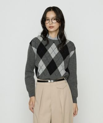 ＜COMME CA Sサイズ (Women/小さいサイズ)＞〔　Ｓサイズ　〕　アーガイルニット　プルオーバー（５４５７ＩＭ１４）