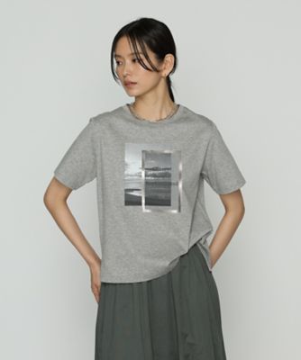 ＜COMME CA Sサイズ (Women/小さいサイズ)＞〔　Ｓサイズ　〕　スーピマコットンポンチ　フォトＴシャツ（５４６０ＴＭ０１）