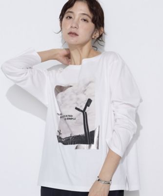＜COMME CA Sサイズ (Women/小さいサイズ)＞〔　Ｓサイズ　〕　スーピマバイオシルスムース　プリントＴシャツ（５４６０ＴＯ０２）