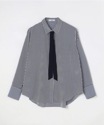Sサイズ 〕 デシンストライプ ボウタイシャツ（5472HO06