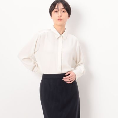 ＜COMME CA Sサイズ (Women/小さいサイズ)＞〔　Ｓサイズ　〕　プルエラバックサテン　シャツ（５４７３ＨＥ１０）