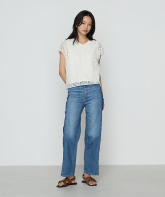 〔　Ｓサイズ　〕　リーフ柄ラッセルレース　ブラウス（５４７３ＨＫ１４）